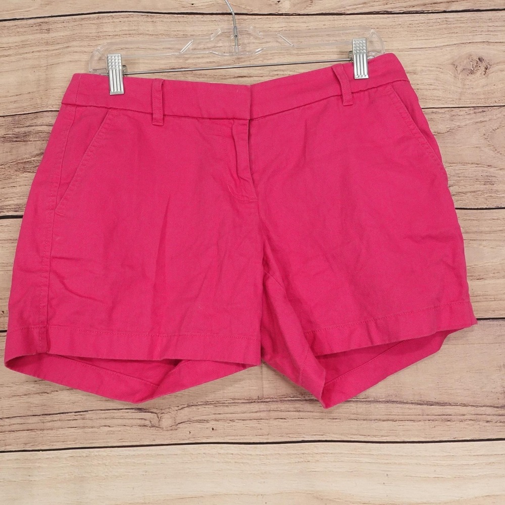 J Crew Chino Shorts Womens Size 4 Pink Twill 32 Waist 5 Inseam Cotton Summer
